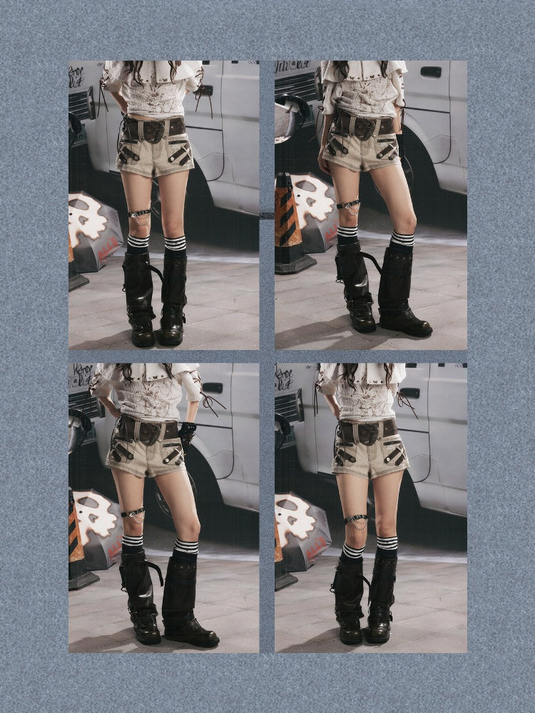 Low-Waist Belt Buckle Ultra-Short Pants【s0000017323】