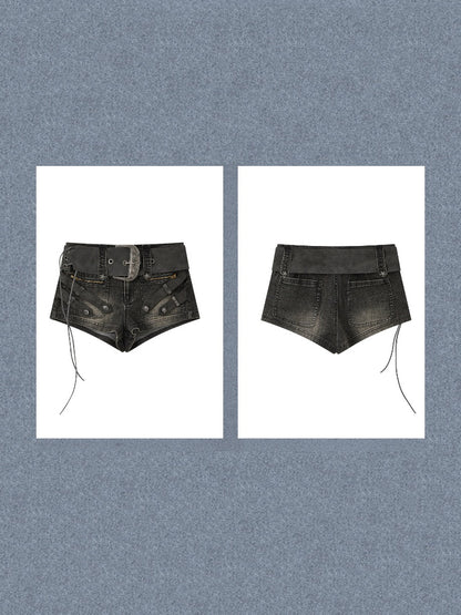 Low-Waist Belt Buckle Ultra-Short Pants【s0000017323】