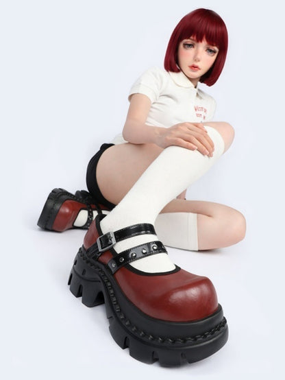 Unique Niche Goth Subculture Mary Jane Platform Shoes【s0000017339】