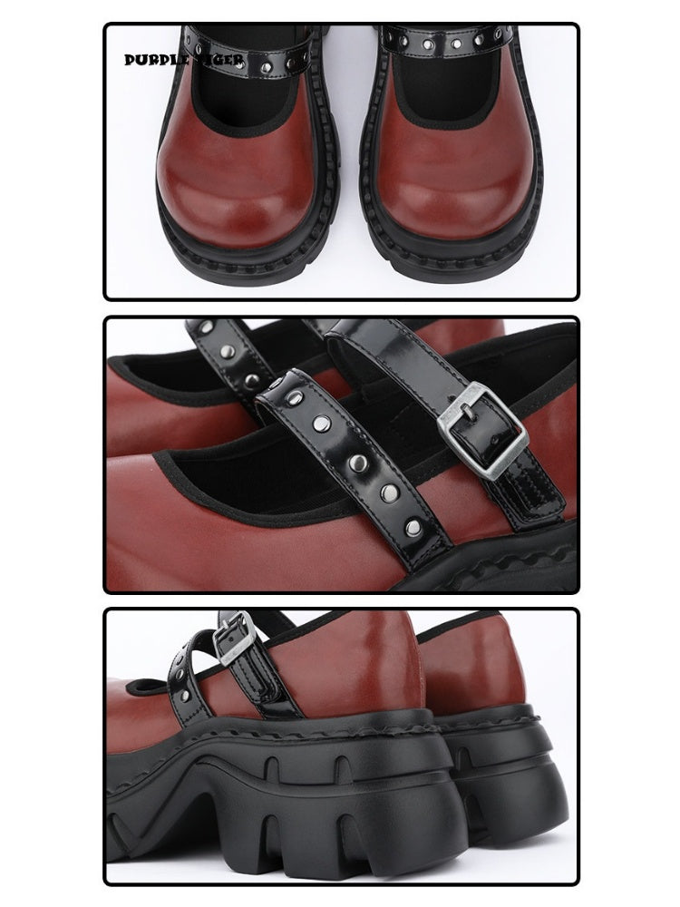 Unique Niche Goth Subculture Mary Jane Platform Shoes【s0000017339】