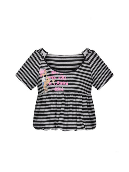 Jellyfish Stripe Hoodie T-Shirt【s0000017341】