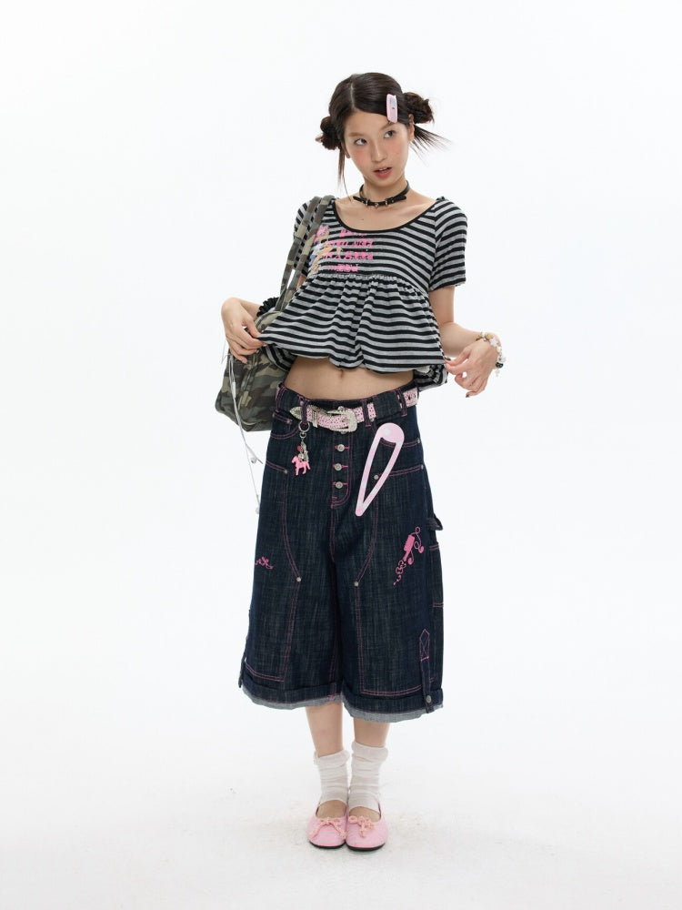 Jellyfish Stripe Hoodie T-Shirt【s0000017341】