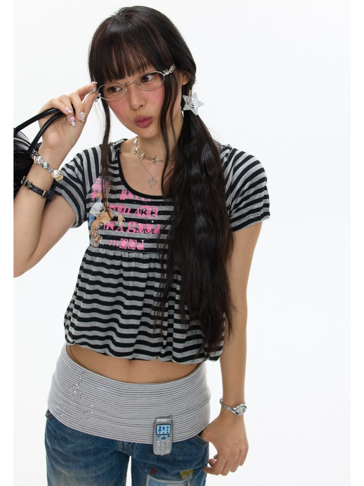 Jellyfish Stripe Hoodie T-Shirt【s0000017341】
