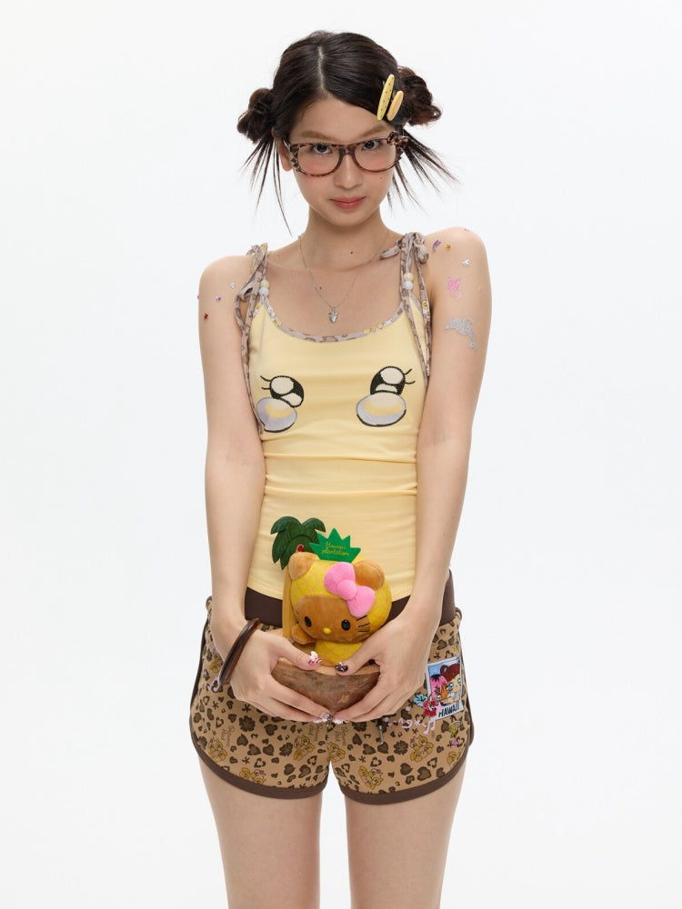 Egg Yellow Leopard Print Black Small Eyes Camisole【s0000017344】