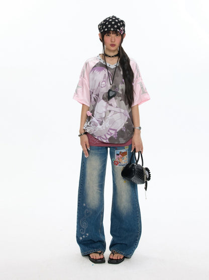 Camouflage V-Neck Loose Short-Sleeve T-Shirt【s0000017345】