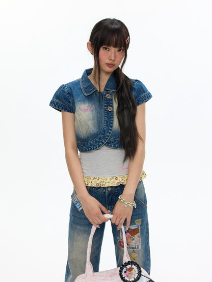 Denim Vest Short-Sleeved Jacket【s0000017348】