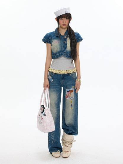 Denim Vest Short-Sleeved Jacket【s0000017348】