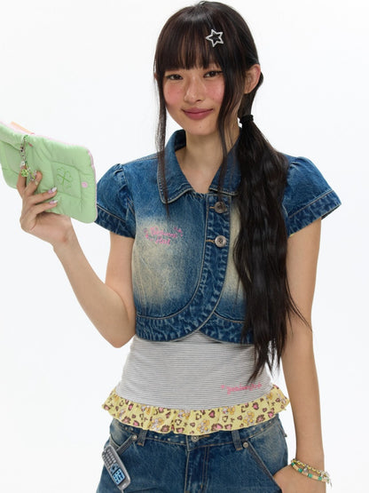 Denim Vest Short-Sleeved Jacket【s0000017348】