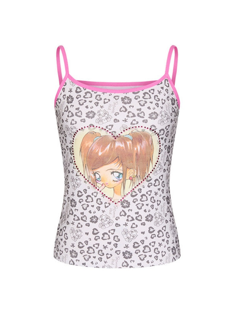 Leopard Print Cute Girls' Camisole【s0000017350】