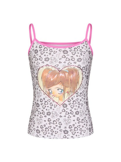 Leopard Print Cute Girls' Camisole【s0000017350】