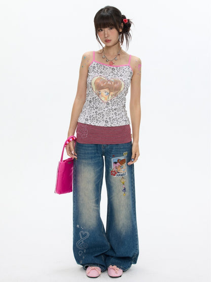 Leopard Print Cute Girls' Camisole【s0000017350】