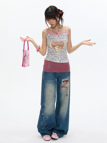 Leopard Print Cute Girls' Camisole【s0000017350】