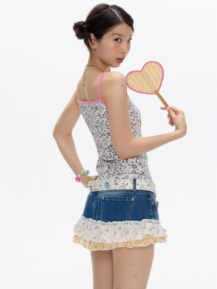 Leopard Print Cute Girls' Camisole【s0000017350】