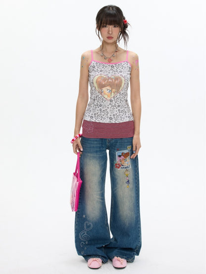 Leopard Print Cute Girls' Camisole【s0000017350】