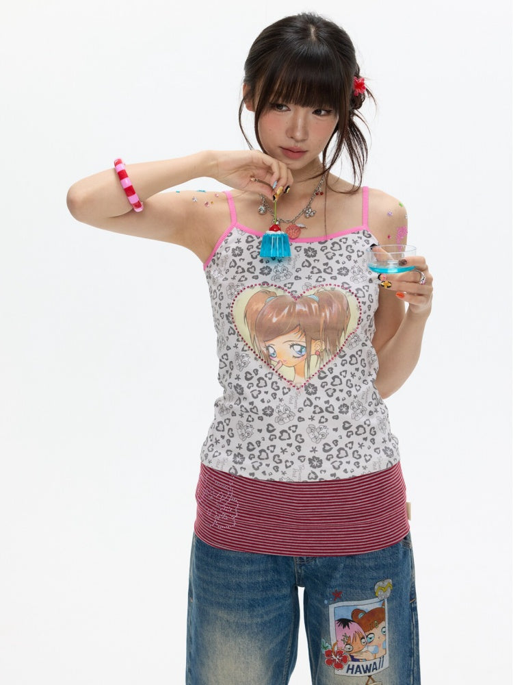 Leopard Print Cute Girls' Camisole【s0000017350】