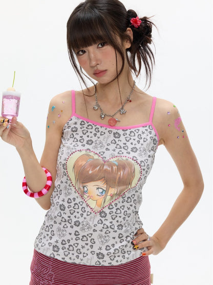Leopard Print Cute Girls' Camisole【s0000017350】