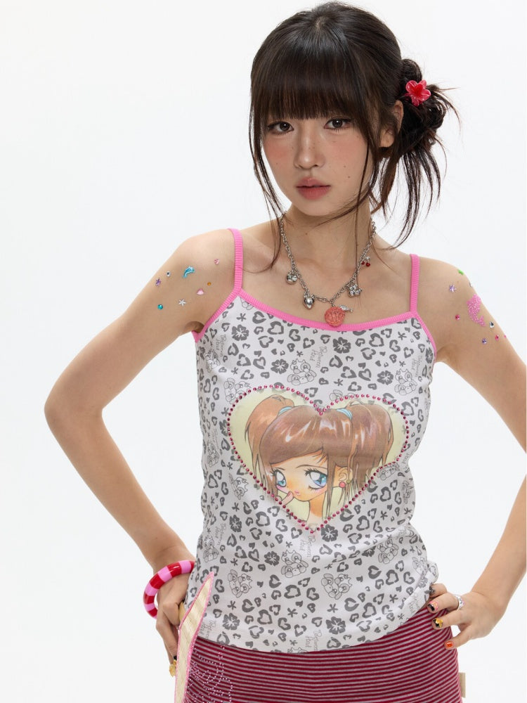 Leopard Print Cute Girls' Camisole【s0000017350】