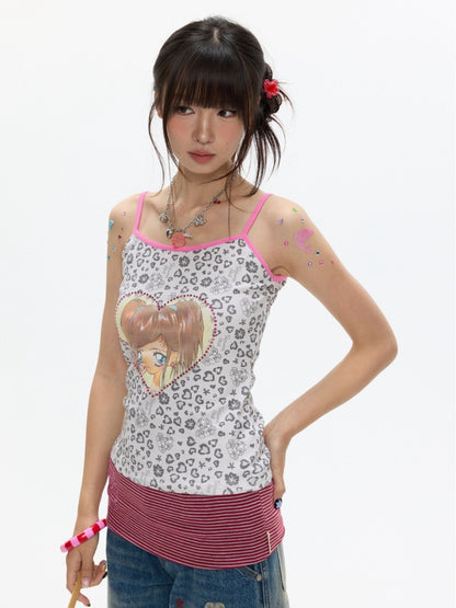 Leopard Print Cute Girls' Camisole【s0000017350】