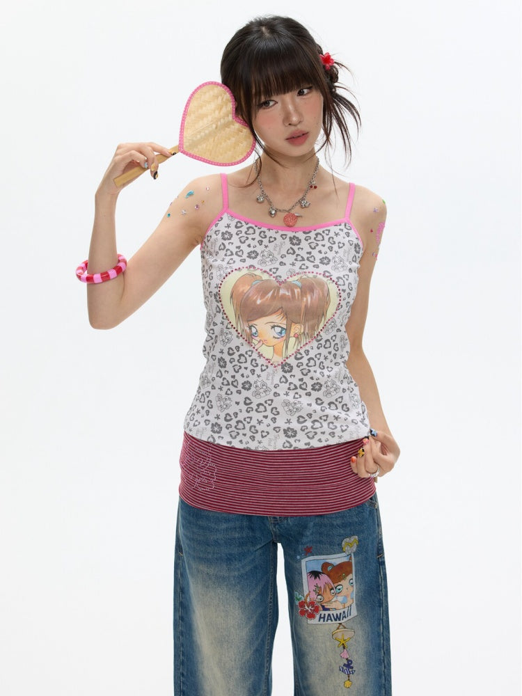 Leopard Print Cute Girls' Camisole【s0000017350】