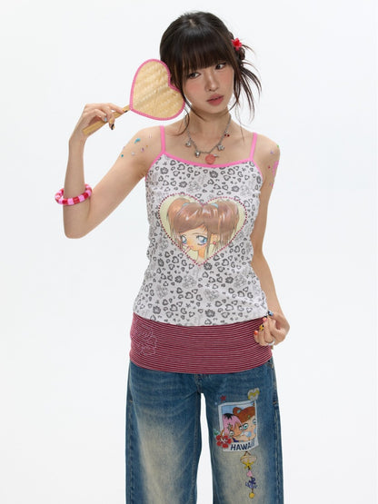 Leopard Print Cute Girls' Camisole【s0000017350】