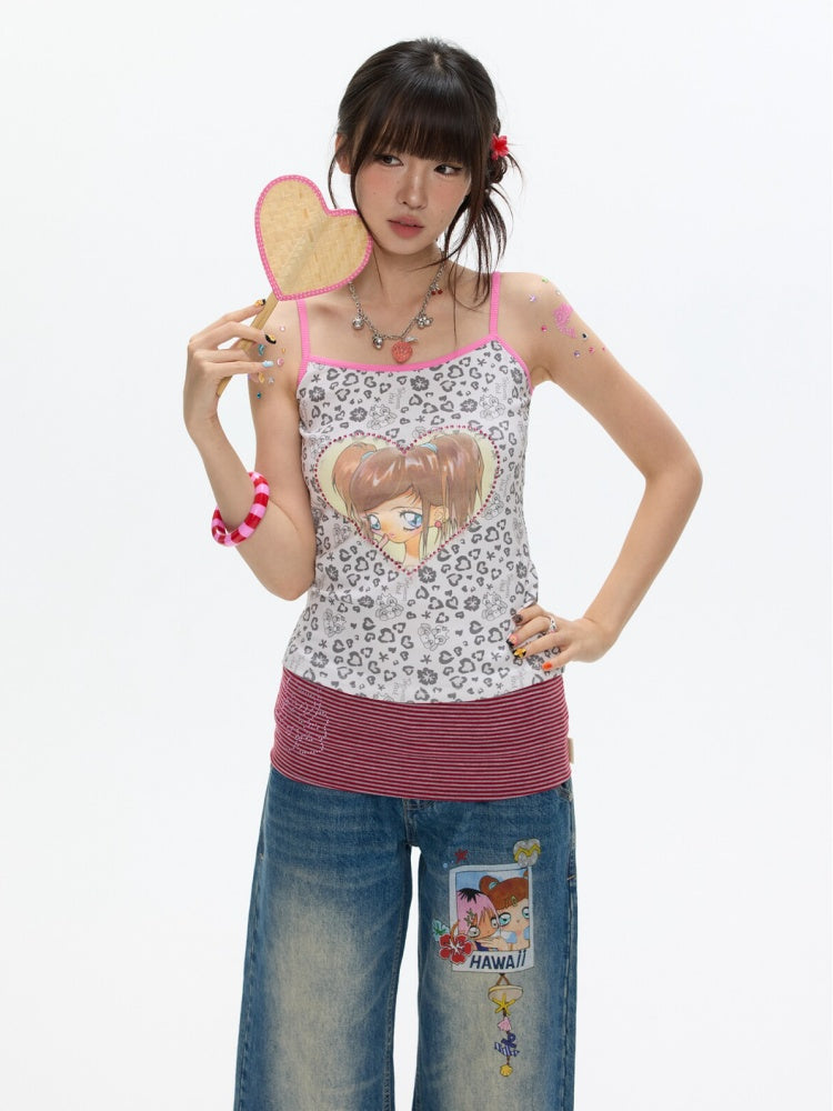 Leopard Print Cute Girls' Camisole【s0000017350】