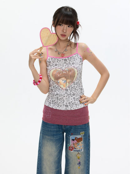Leopard Print Cute Girls' Camisole【s0000017350】