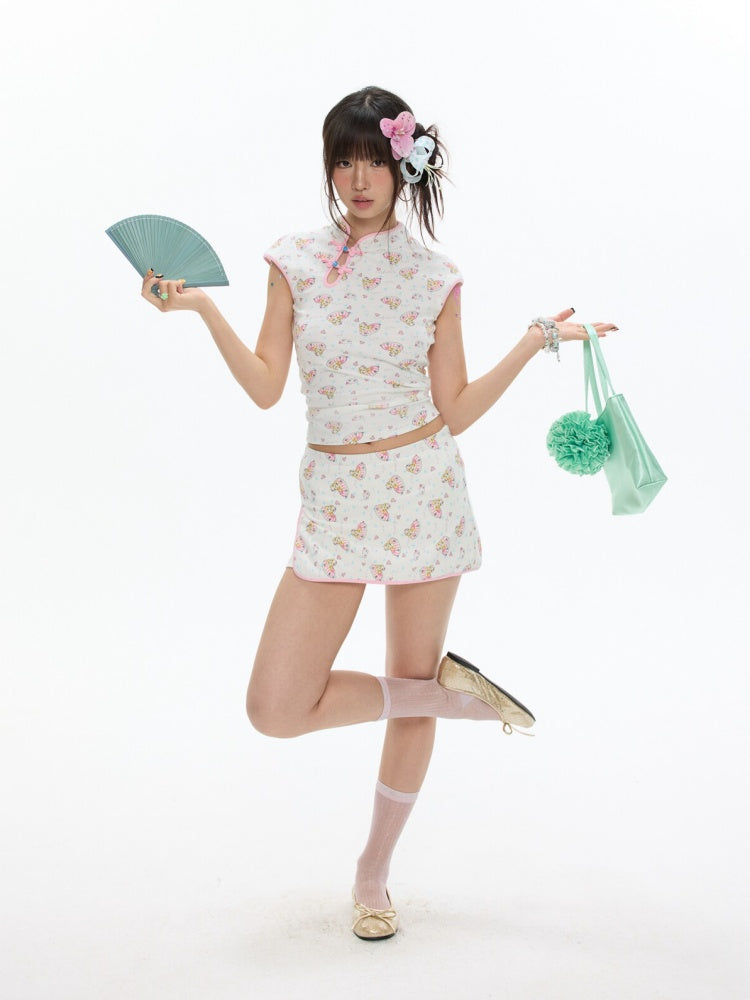 Chinese Full Print Cheongsam Set【s0000017354】