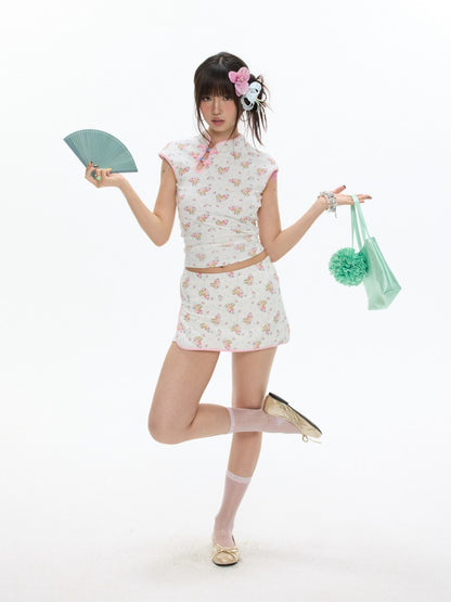 Chinese Full Print Cheongsam Set【s0000017354】