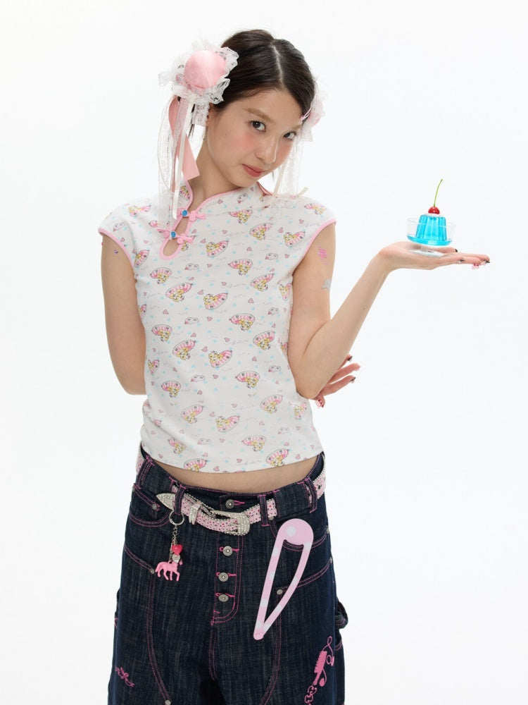 Chinese Full Print Cheongsam Set【s0000017354】