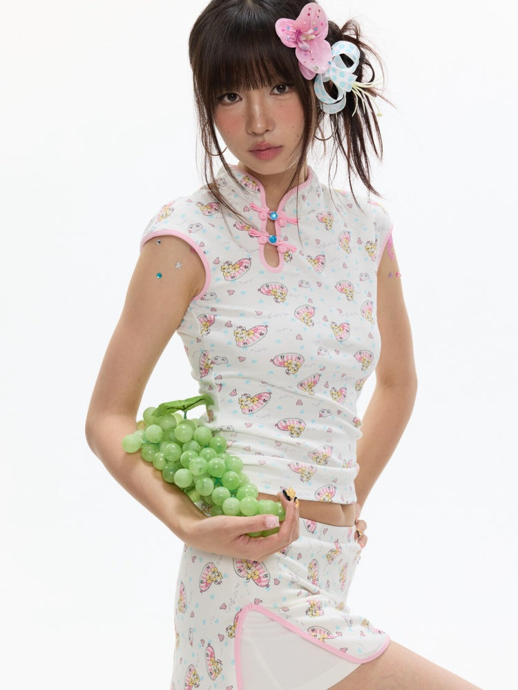Chinese Full Print Cheongsam Set【s0000017354】