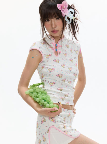 Chinese Full Print Cheongsam Set【s0000017354】
