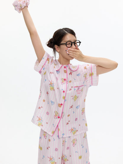 Full Printed Pajama Two-Piece Set【s0000017357】