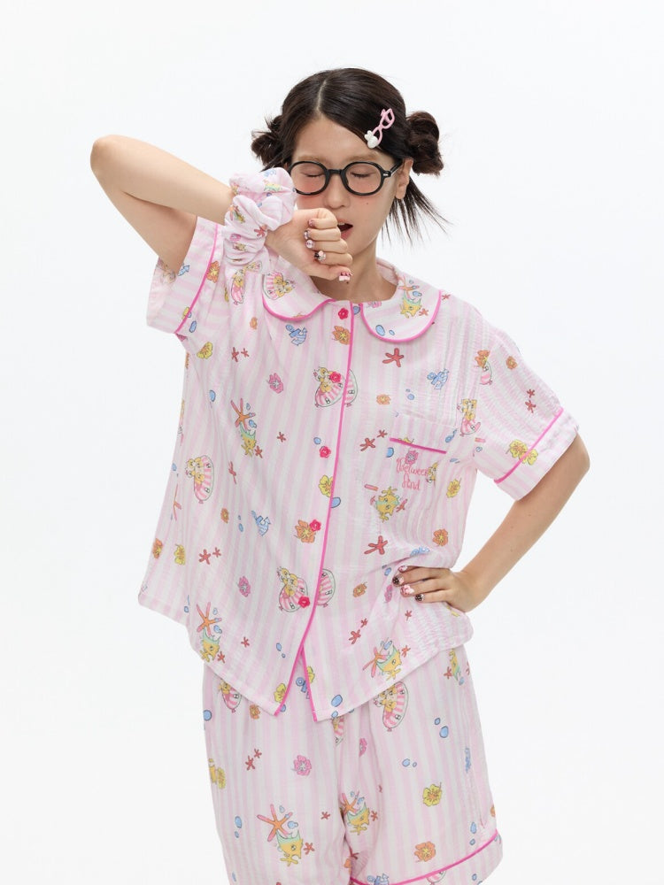 Full Printed Pajama Two-Piece Set【s0000017357】