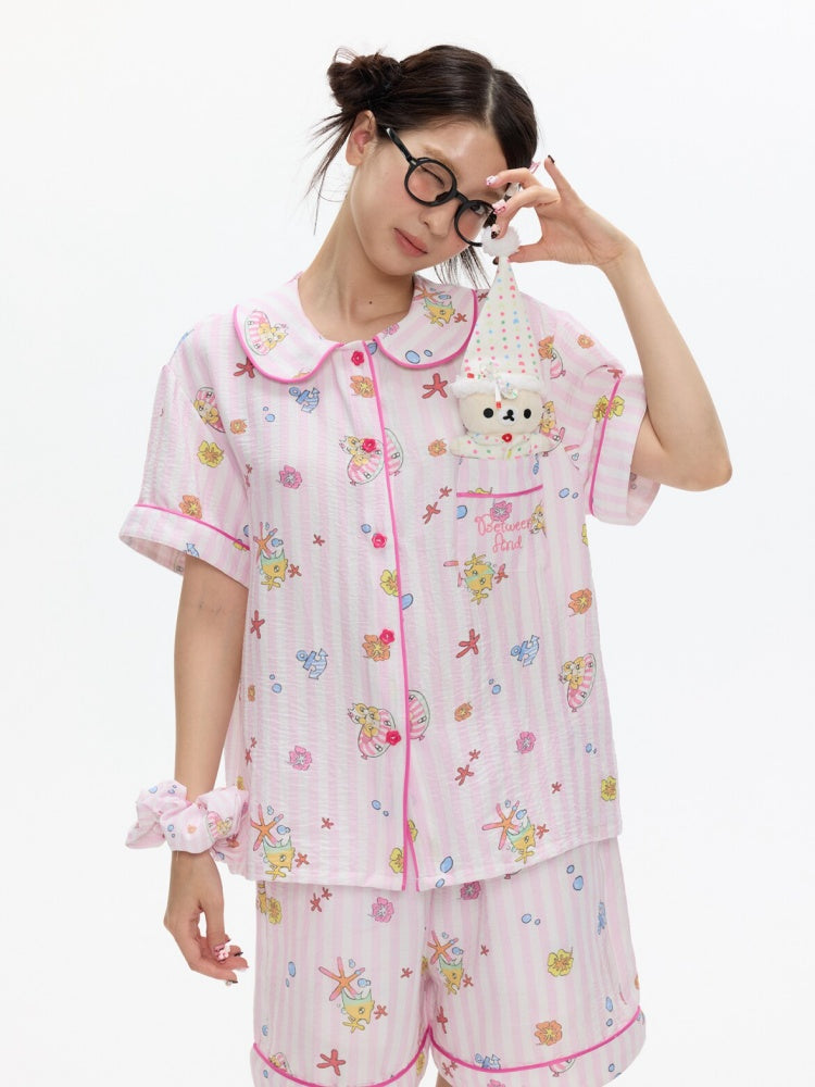 Full Printed Pajama Two-Piece Set【s0000017357】