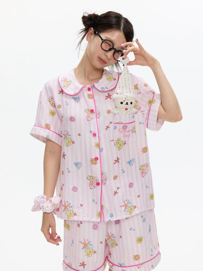 Full Printed Pajama Two-Piece Set【s0000017357】