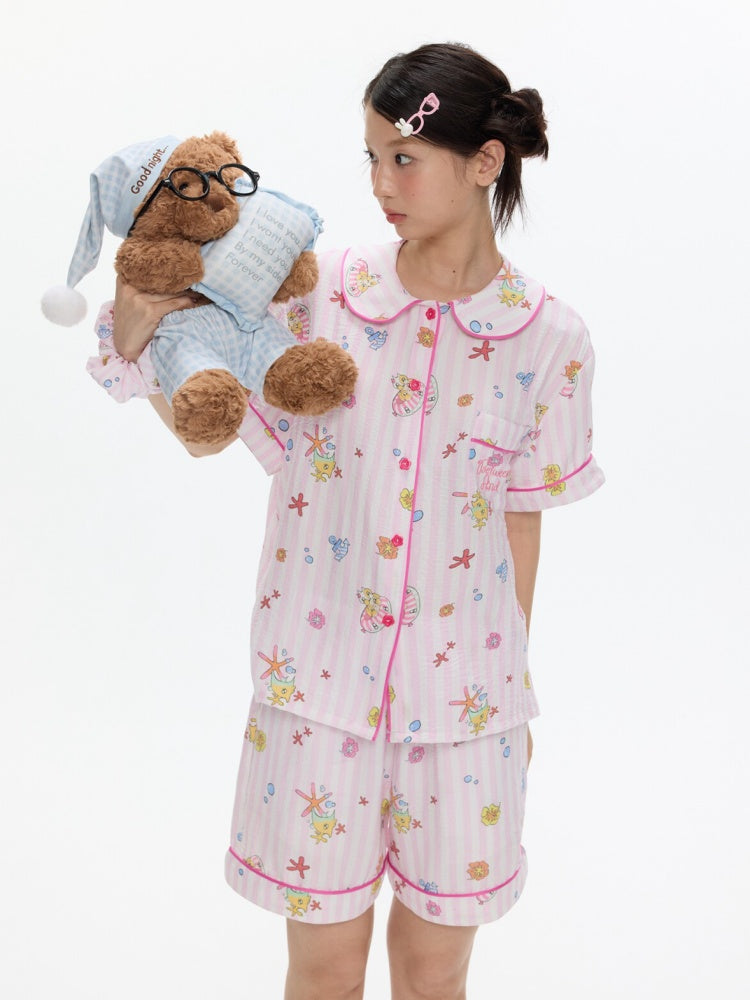 Full Printed Pajama Two-Piece Set【s0000017357】