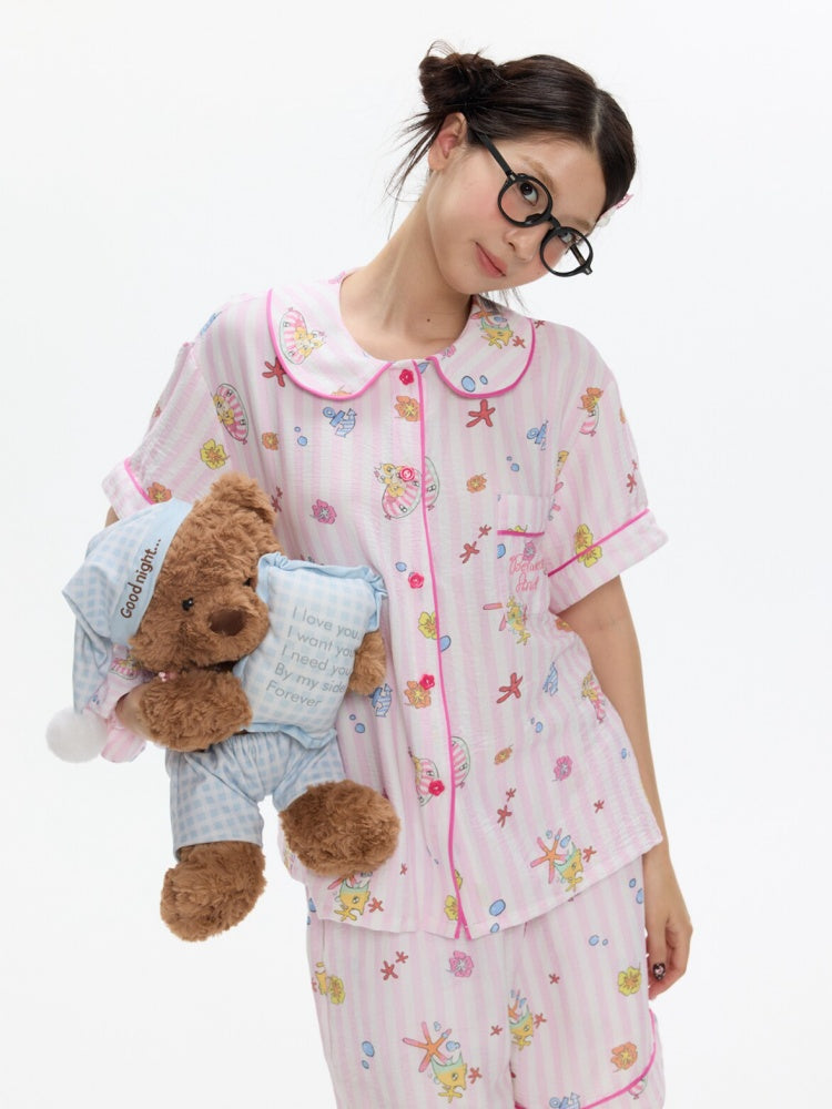 Full Printed Pajama Two-Piece Set【s0000017357】