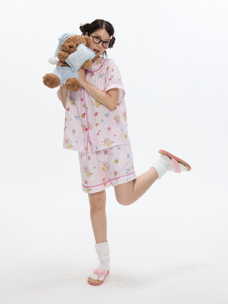 Full Printed Pajama Two-Piece Set【s0000017357】