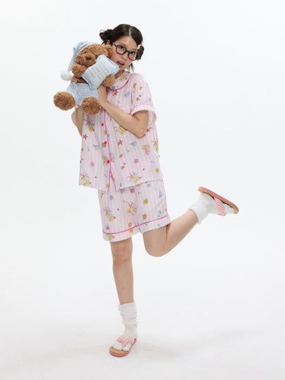 Full Printed Pajama Two-Piece Set【s0000017357】