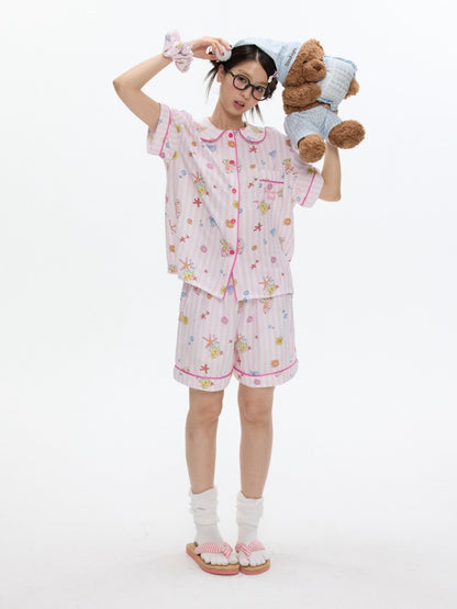 Full Printed Pajama Two-Piece Set【s0000017357】