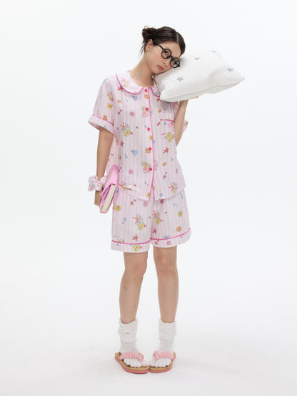Full Printed Pajama Two-Piece Set【s0000017357】