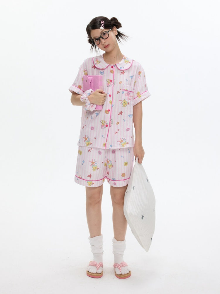 Full Printed Pajama Two-Piece Set【s0000017357】