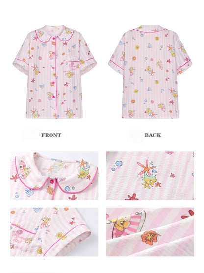 Full Printed Pajama Two-Piece Set【s0000017357】