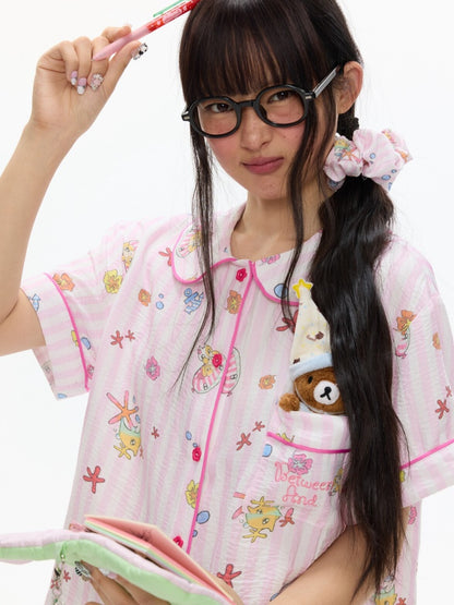 Full Printed Pajama Two-Piece Set【s0000017357】