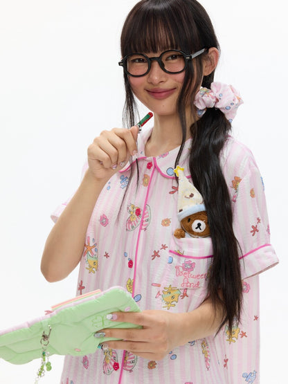 Full Printed Pajama Two-Piece Set【s0000017357】
