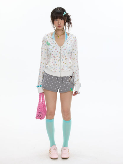Island Full-Print Sunscreen Knitted Hooded Jacket【s0000017369】