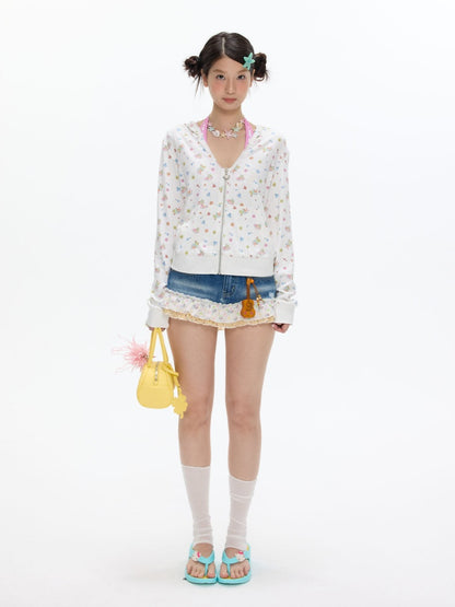 Island Full-Print Sunscreen Knitted Hooded Jacket【s0000017369】