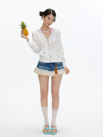 Island Full-Print Sunscreen Knitted Hooded Jacket【s0000017369】
