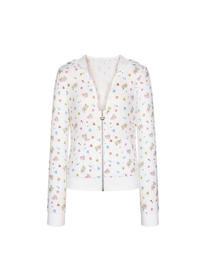 Island Full-Print Sunscreen Knitted Hooded Jacket【s0000017369】