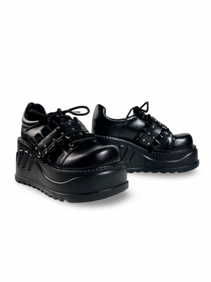 Harajuku Dark Fashion Lace-Up Platform Leather Shoes【s0000017371】
